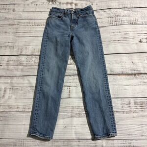 Levi's Wedgie Straight Jeans‎ Blue Denim Stretch Button Fly Women's 25 (24x26)